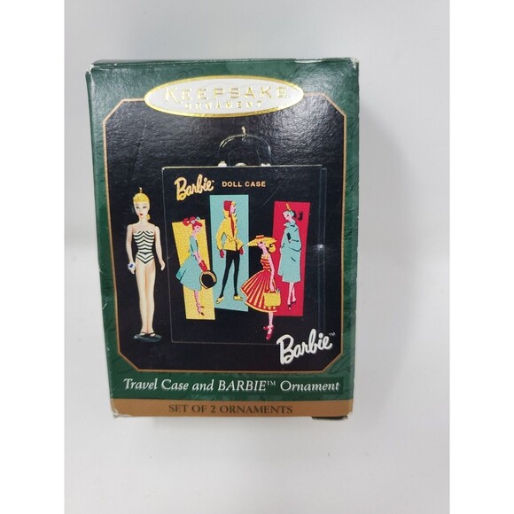 TRAVEL CASE and BARBIE ORNAMENT Hallmark Keepsake Miniature 2pc VTG + Keychain - Picture 8 of 16